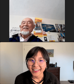 CTN learner Thien Pham connecting over video call with his instructor, Giang (Jen) Tran